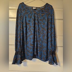CAbi Blue and Black Patterned Women's Skirt